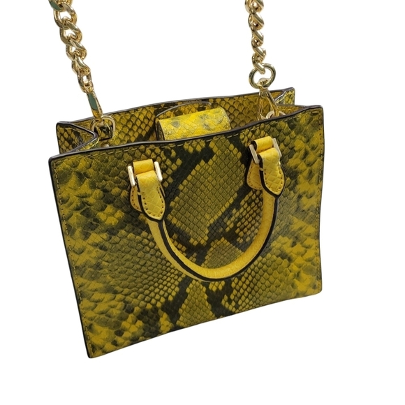 MICHAEL MICHAEL KORS EMBOSSED LEATHER BRIDGETTE NORTH SOUTHMESSENGER BAG - Picture 6 of 11